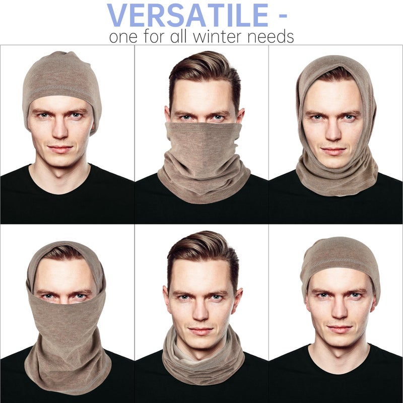 EXski Winter Neck Gaiter Warmer, Soft Fleece Face Mask Scarf for Cold Weather Skiing Cycling Outdoor Sports Brown - Image 5